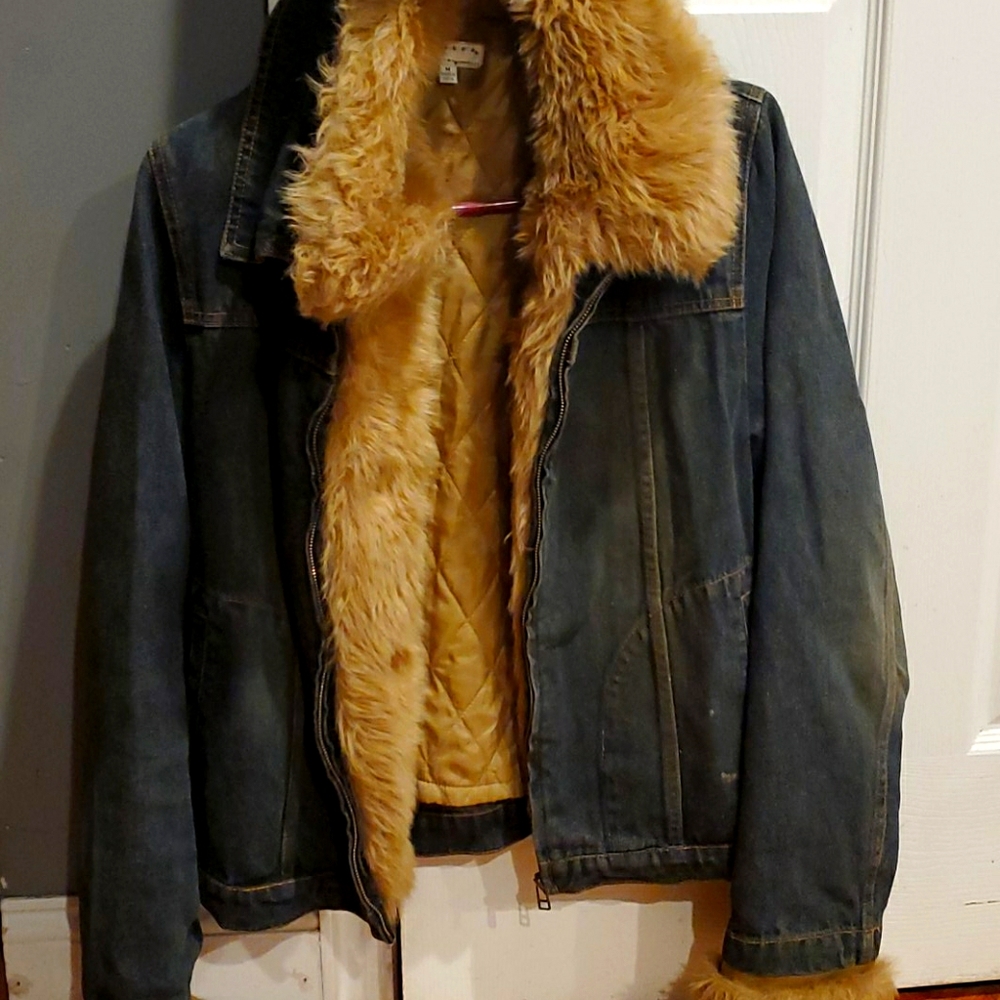 Giacca Blue Denim faux Sherpa Jean Jacket